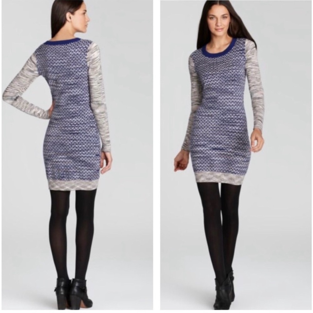 French Connection Navy And Gray Patterned Long Sl… - image 2